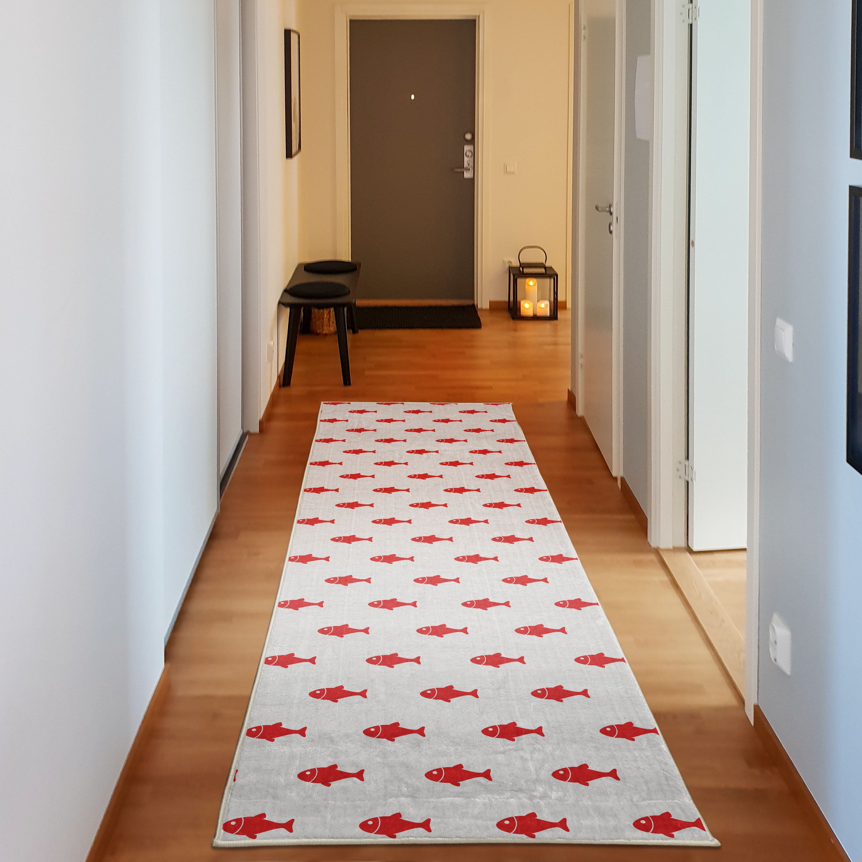 Ocean Decorative Rug, Hand Drawn Nautical Sketchy Sea Life Fish Whales ...