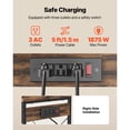 thumbnail image 4 of KFFKFF Kitchen Bakers Rack, 5 ft Power Cable Bakers Rack with Power Outlet, Kitchen Stand with X-Shaped Support Bar, 10 S-Shaped Hooks, Coffee Bar Stand for Dishes, Spice Bottles,Built-In Power Strip, 4 of 9