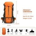 thumbnail image 3 of SHANNA 70L Waterproof Hiking Camping Backpack with Rain Cover Camping Rucksack Lightweight Hunting Rucksack, Orange, 3 of 8