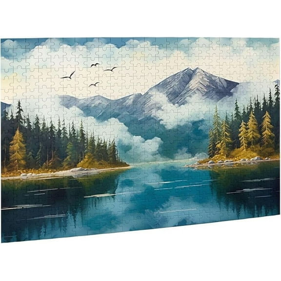 Jigsaw Puzzles for Adults 500 Pieces Banff National Park Canada Rocky Mountain Thick Sturdy Cardboard Precise Interlocking Wall Art Gift