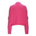 thumbnail image 6 of Feancey Embroidered Floral Cardigans for Women Ribbed Knit Casual Open Front Cropped Cardigan Teen Girls Long Sleeve Button Down Sweaters Hot Pink L, 6 of 9