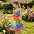 thumbnail image 5 of YHAJDS Girls Cotton Spaghetti Strap Dress Printed Beach Vacation Dress with Bag Set Daily Summer Sundress, 5 of 8