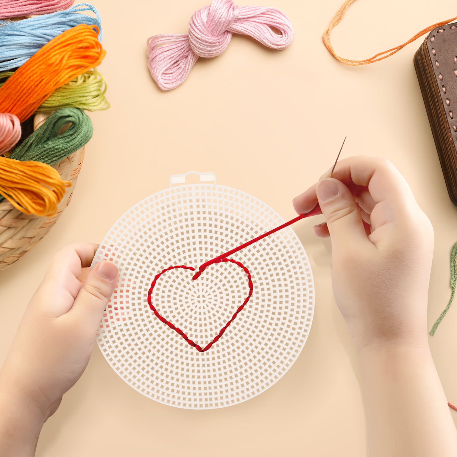 4 Pieces Mesh Plastic Canvas Kits Cross Stitch Rug