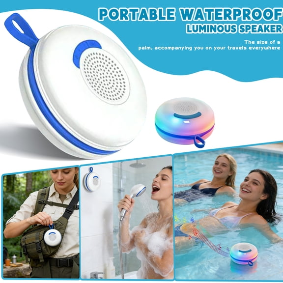 Floating Portable Bluetooth Speaker, Wireless Deep Bass Audio with RGB Light, Rechargeable Handle for Outdoor Riding & Travel, Compact Lightweight Sound Accessory