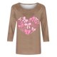 thumbnail image 5 of RKSTN Valentines Gift 3/4 Length Sleeve Womens Tops Oversized Crewneck Valentine Day Loves Heart Graphic Print Short Sleeve T Shirt Womens Casual Plus Size Round Neck Three Quarter Sleeve Tee Shirt, 5 of 6