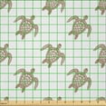 thumbnail image 2 of Ambesonne Turtle Fabric by the Yard Microfiber, Repeating Animal Pattern, 10 Yards, Cocoa and White, 2 of 4