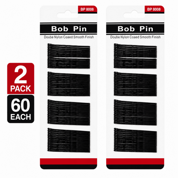 Black Bobby Pins-60 Count, Slideproof Hair clips for Women Girls and Hairdressing Salon, Bun Pins for Thick Hair Thin hair and All Hair Types,