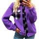 thumbnail image 2 of Pntutb Moda Mujer Manga Larga Patchwork Solapa Cardigan Abrigo Chaqueta Top Liquidación Pntutb Pntutb-4786, 2 of 5