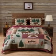thumbnail image 1 of Greenland Home - GL-1105DQ Moose Lodge Quilt Set, Queen, Natural, 1 of 5