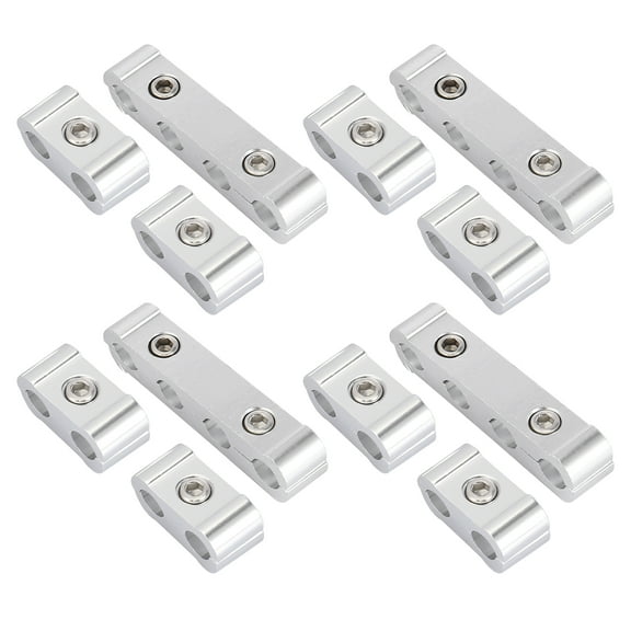4 Set 8mm Car Auto Engine Spark Plug Wire Separator Looms Divider Organizer Clamp Aluminum Alloy Silver Tone