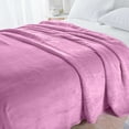 thumbnail image 2 of Beautynvta Flannel Blanket, Double-Sided Velvet Throw Blanket, Solid Color Super Soft Cozy Lightweight Bed Blanket for All Season, 39.3''x59'', Pink, 2 of 8