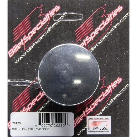 Billet Specialties Plain Polished Breather For 1in VC Hole