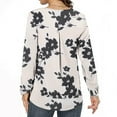 thumbnail image 5 of Cyber&Monday Deals USSUMA Womens Blouses and Tops Dressy Womens Boho T-Shirts Casual Floral Print V Neck Long Sleeve Loose Blouses Shirts Tops, 5 of 7