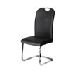 thumbnail image 4 of K-LIVING AMY 5PCS TABLE RONDE EN VERRE ET BASE CHROME AVEC SIÈGES EN PU NOIR, 4 of 4