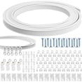 thumbnail image 1 of shiyou-5 Meters (16.4FT) Flexible Bendable Ceiling Curtain Track, Flexible Curved Ceiling Mounted Curtain Rails and Fittings for Bay Window Room Divider RV Shower Curtain Hospital Curtain Track Syste, 1 of 4