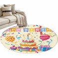 thumbnail image 2 of Area Rug 48in, Happy Birthday Cake Balloon Firework Floor Carpet Living Room Rug, Celebration Non-Slip Welcome Mat Indoor Rugs for Bedroom Dining Room, 2 of 9