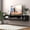 Black, variant on YWEN Floating TV Stand Wall Mounted for 75 Inch TV, Wood TV Stand with Drop-Down Cabinets, Entertainment Center with Ample Storage, Media Console Table for Under TV Living Room Bedroom, Black