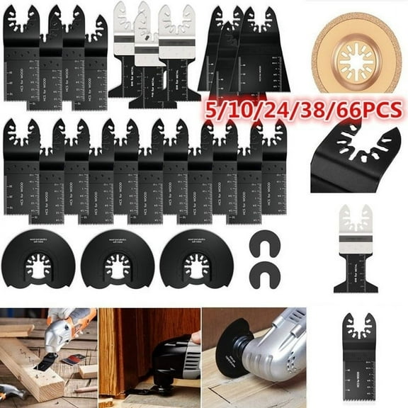 ODOMY 5/10/24/38/66PCS Saw Blades Mix Oscillating Wood Cutting Tool for Fein Multimaster Dremel Makita Bosch Rockwell