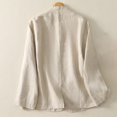 thumbnail image 5 of Tauxra Women's Linen Shirt,Women's Cardigan,Long Sleeve Linen Stand Collar, 5 of 7