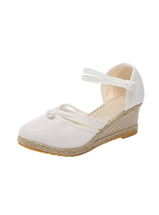 YUHAOTIN Ankle Strap Platform Sandals Women's Elastic Ankle Strap  Espadrilles Wedge Sandals,Ladies Wide Fit Closed Toe Mid Heel Strappy Party  Shoes Comfortable Wedding Bridal Ankle Strap: : Fashion