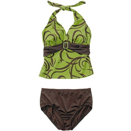 Women's Plus Two-Piece Halter Tankini