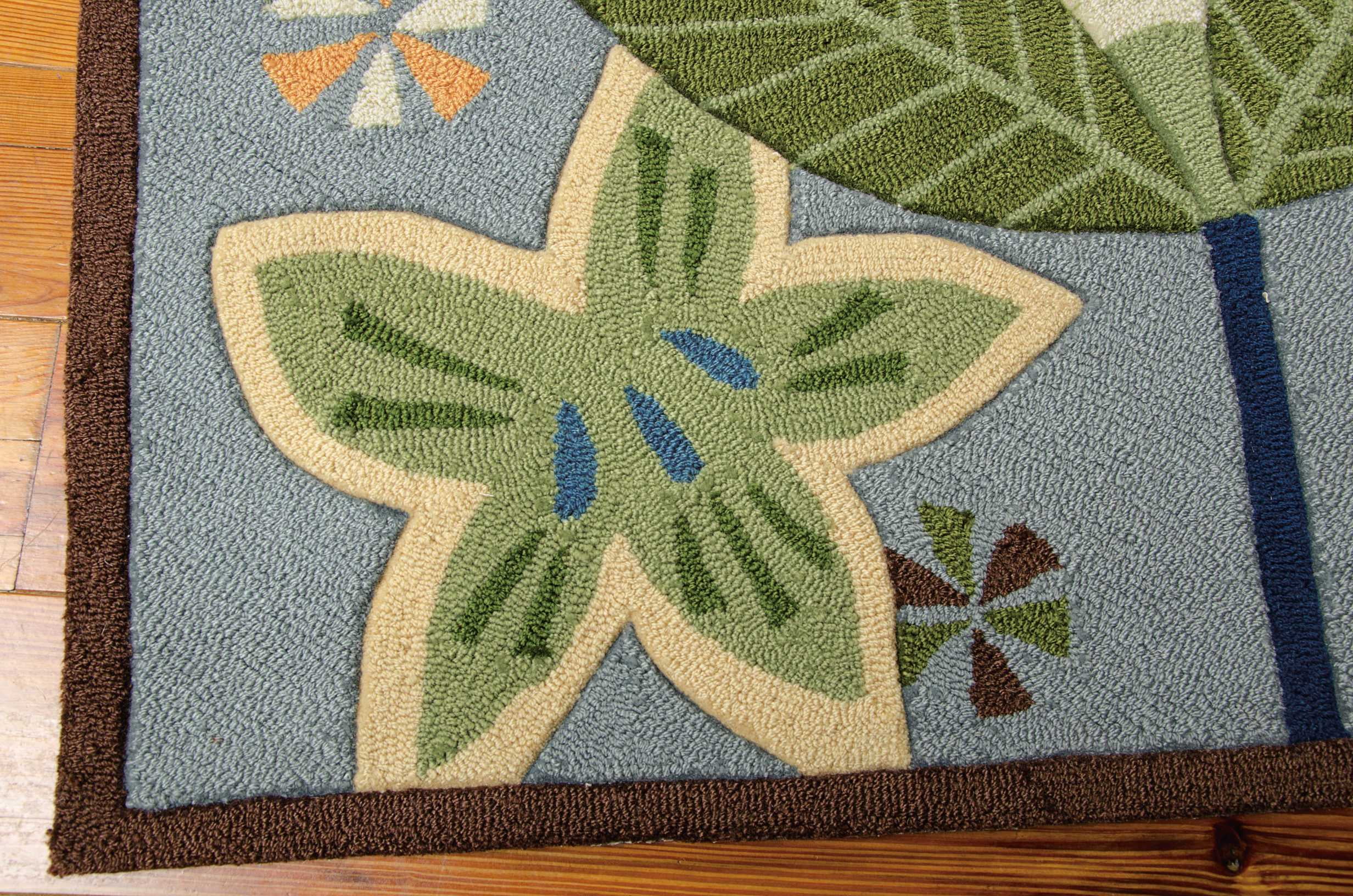 Nourison Fantasy Floral Aqua 3'6" x 5'6" Area Rug, (4x6)