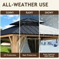 thumbnail image 5 of COOS BAY 13x15 Hardtop Gazebo Outdoor Patio Wood Gazebo Double Roof Galvanized Steel Gazebo Canopy with Netting and Curtains, 5 of 8
