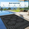 thumbnail image 2 of Ataucjin 8x10 Waterproof Plastic Straw Rug,Outdoor Rug Waterproof Plastic Straw Rug, Foldable Portable Camping Mat, Large Outdoor Rug Reversible Geometric Patio Carpet, Easy-to-Clean Foldable Lightwei, 2 of 8