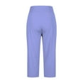 thumbnail image 3 of Dressy Capri Pants for Women Work High Waist Capris Pants with Pocket Casual Office Hiking Golf Lounge Pants Purple, 4XL, 3 of 6