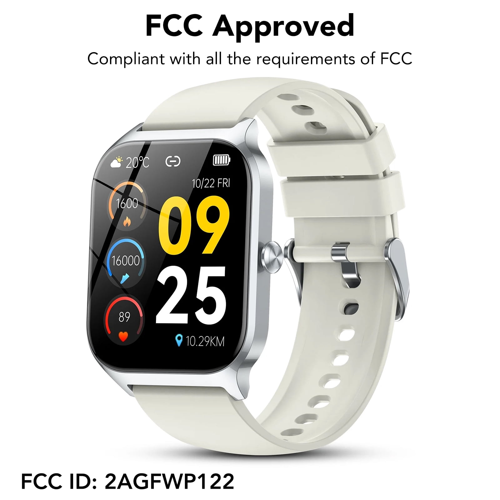 IKT, Smart Watch, 1.85 inch Fitness Tracker, Android iPhone