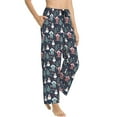 thumbnail image 3 of Cauagu Christmas Village Pajama Pants for Women Loose Fit Wide Leg Trouser Pants Casual Elastic Waist Drawstring Lounge Pants, 3 of 6