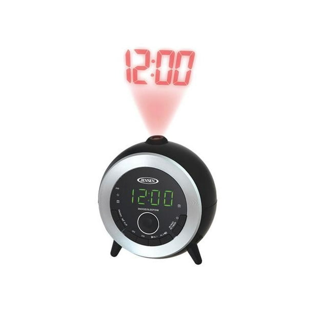 Jensen AM/FM Dual Time Projection Alarm Clock Radio with Large Easy to