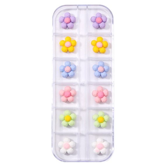 UDIYO 1 Box Nail Decoration Creative Shape Vivid Color Stunning Visual Effect Non-Fading Wide Application Decorative Resin Luxury Flower Bear Nail DIY Manicure Decoration Nail Supp