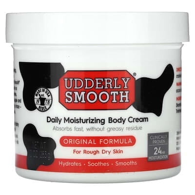 Udderly Smooth Body Cream, Original Formula, 10 Oz Jar, Lightly Scented