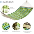 thumbnail image 4 of Outsunny Hamac Double de Patio 83 Pouces, Grand Lit Hamac d'Extérieur, Rayure Blanche, 4 of 6