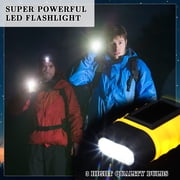 Hengguang 3 Pack Hand Crank Solar Powered Flashlight, Emergency Rechargeable LED Flashlight, Survival Dynamo Torch for Home Camping Outdoor Climbing Backpack Hiking 4.88 x 1.77 x 1.26 Inches