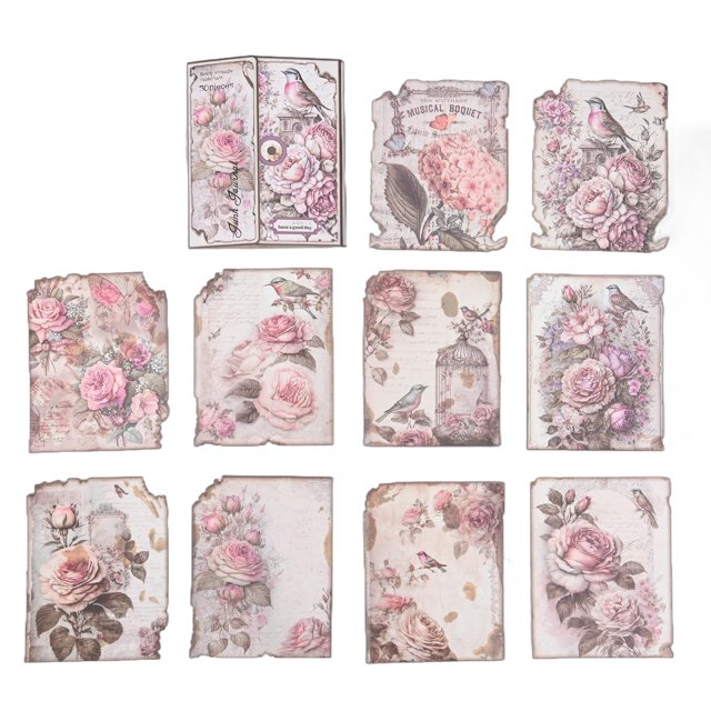 MYG 30 Pcs/Pack Papier Vintage Matériaux Bricolage Scrapbooking Journal Papier d'Artisanat
