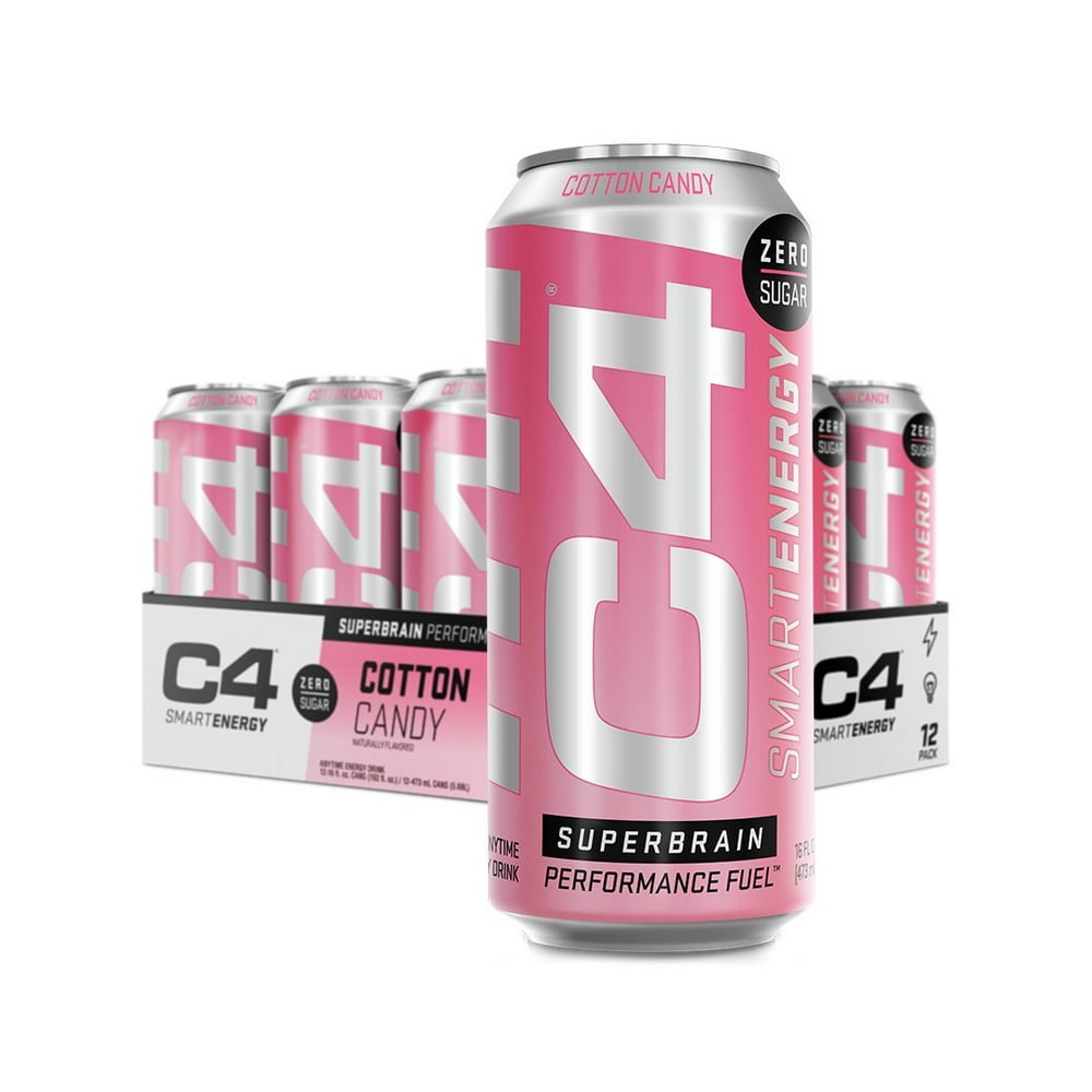 C4 Smart Energy Carbonated, Cotton Candy, 12 Pack
