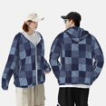 thumbnail image 4 of Fotbe Blue Gingham Buffalo Check Chaqueta con Protección Solar UPF 50+ para Hombre y Mujer, Camisa con Capucha y Bolsillos-XX-Large, 4 of 7