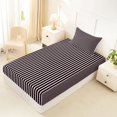 thumbnail image 5 of Castle Fairy Abstract Vertical Line Twin Sheets 3pcs,Watercolor Thin Strip Bedding,Pink Black,1 Flat Sheet, 1 Fitted Sheet and 1 Pillowcase, 5 of 7