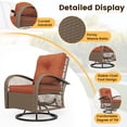 thumbnail image 6 of ELPOSUN 3 Pieces Patio Furniture Set, Outdoor Swivel Gliders Rocker, Wicker Patio Bistro Set with Rattan Rocking Chair, Glass Top Side Table and Thickened Cushions（Orange）, 6 of 8