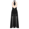 thumbnail image 4 of YUUMIN Costumes de Danse Lyrique pour Femmes Jupe Fluide avec Strass Robe Maxi Fendue Danse Moderne Noire m, 4 of 5