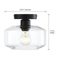 thumbnail image 3 of DESIGNERS FOUNTAIN Semi Flush Mount Ceiling Light, 8.75 Inch Clear Glass Lighting Fixture for Kitchen, Bedroom, Bathroom, and Hallway, Matte Black, D335M-SF-MB, 3 of 8