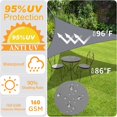 thumbnail image 3 of Waterproof Shade Sail (PES) Triangular 3 x 3 x 3m Anthracite UV Protection for Terrace Camping Outdoor Garden (Blue), 3 of 5