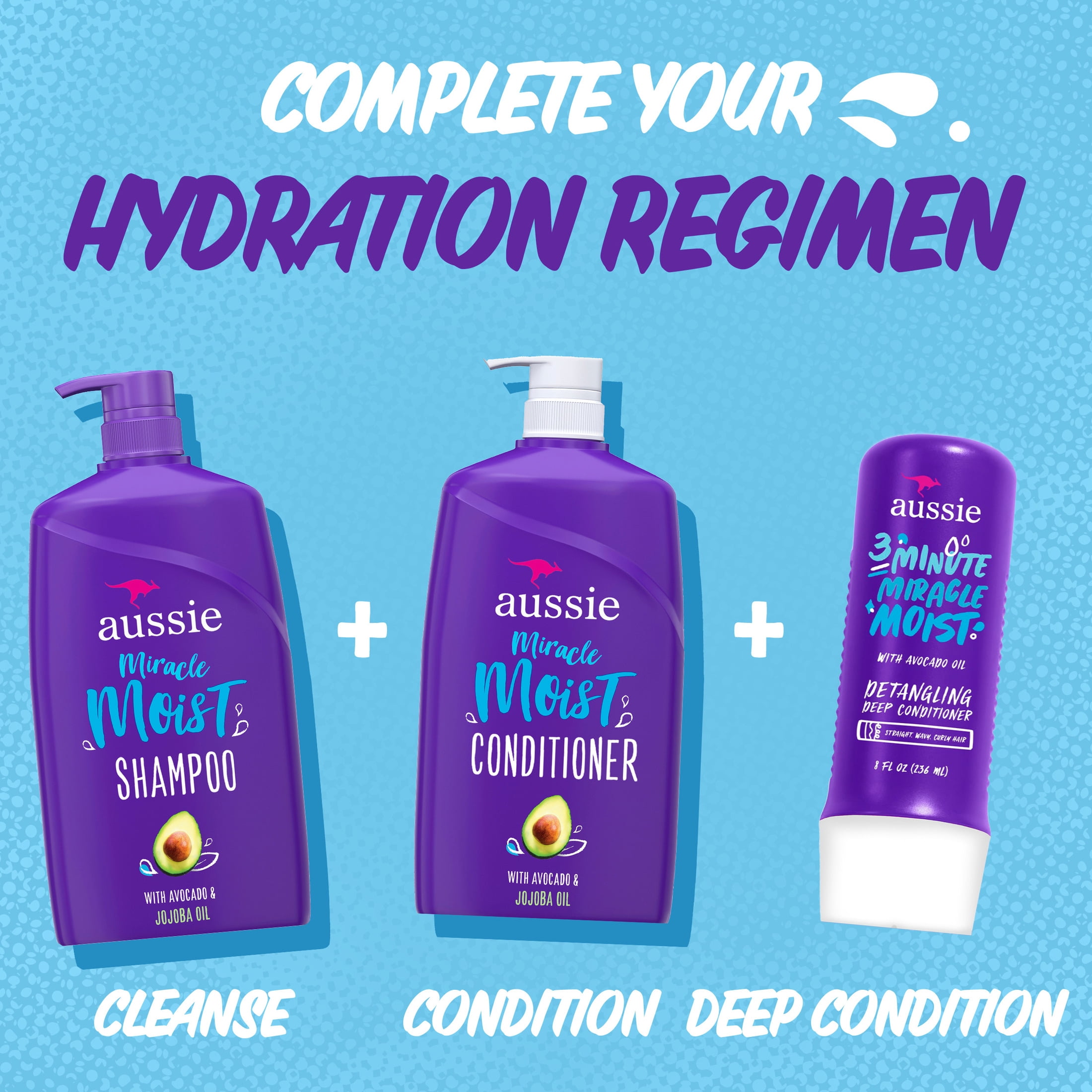 (4 pack) Aussie 3 Minute Miracle Moist Conditioner, Paraben Free, Twin Pk, 8.0 fl oz. for All Hair Types