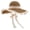 Khaki, variant on Womens Wide Brim Straw Hat With Chin Strap Foldable Summer Hat Straw Beach Hat Big Floppy Sun Hat Uv Protection Hat