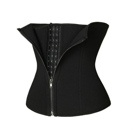 

Asdomo Zipper Belly Belt Corset Shapewear Sport Girdle Waist Trainer Black Fitness Trimmer Body Shaper