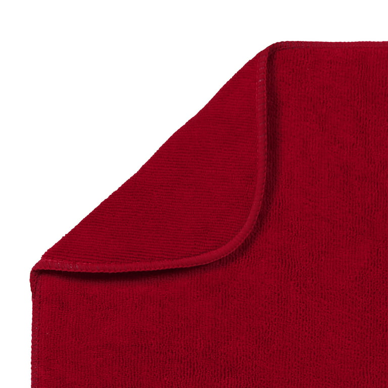 Kitchen Basics Reversible Microfiber Dish Drying Mat, Red, 16 x