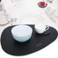 thumbnail image 2 of Nordic Triangular Leather Placemat, Heat Insulation, Non-slip, Waterproof (Black), 2 of 4