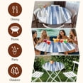 thumbnail image 7 of Blue Gray Round Tablecloth, Fitted Table Cover with Elastic for 36"-44" Round Tables, Modern Simple Abstract White Ombre Texture Table Cloth Outdoor Indoor Dinning Party Waterproof Tablecloths, 7 of 7